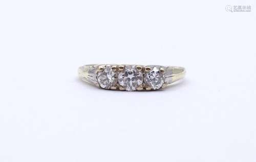 Antiker Goldring 0.585 mit Brillanten zus.ca. 0,7-0,9ct.