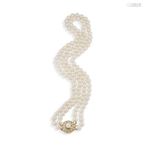 Two-strand cultured pearl necklace