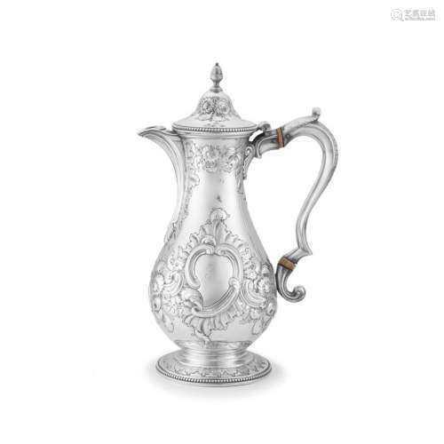 A George III silver coffee pot, Richard Carter, Daniel Smith...