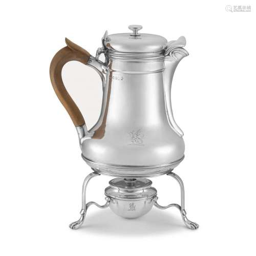 A George III silver coffee pot-on-stand, John & Edward E...