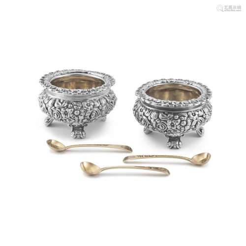 A pair of George IV silver salts, Waterhouse, Hodson & C...