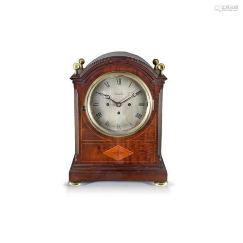 A mahogany and inlaid table clock, Terry & Co, Mancheste...