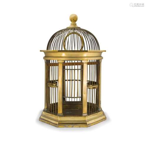 A Dutch brass birdcage, 19th century