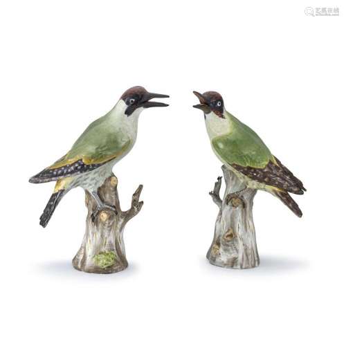 A pair of Meissen woodpeckers, 19th century