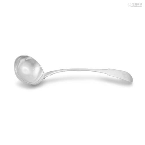 A Cape silver 'Fiddle' pattern soup ladle, Lawrenc...