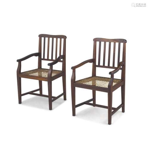 A pair of Cape stinkwood armchairs, late 19th century