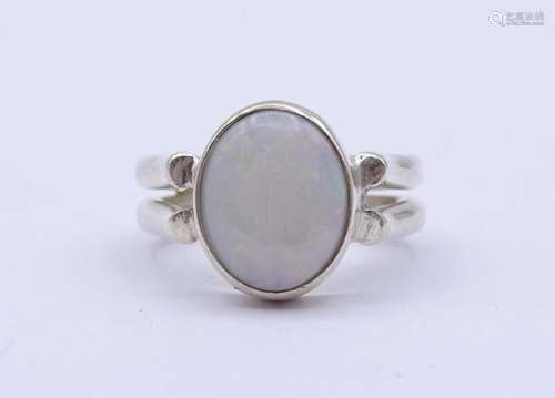 Silber Ring mit Opal Cabochon,Sterling Silber 0.925