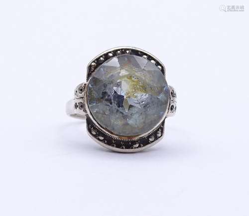 Silber Ring, wohl "Theodor Fahrner" mit einen rund...