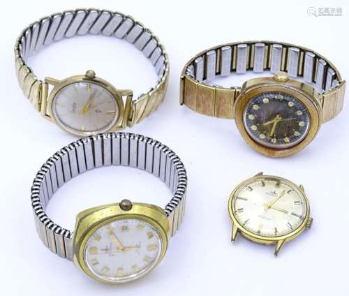 4 Herren Armbanduhren " Dugena,Anker und Zentra "