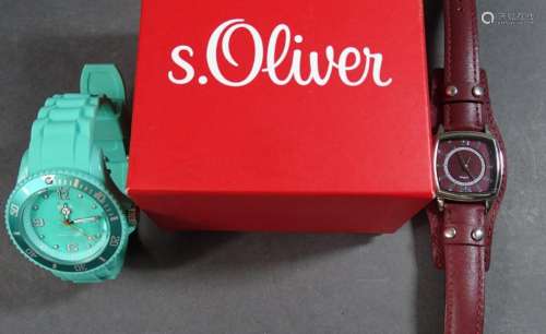 3 Armbanduhren, s.Oliver und Ice Watch, 1 x in OVP, Quarz, 2...