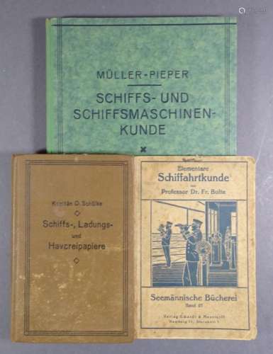 3 Bände über Schifffahrt, ca. 1900-1933