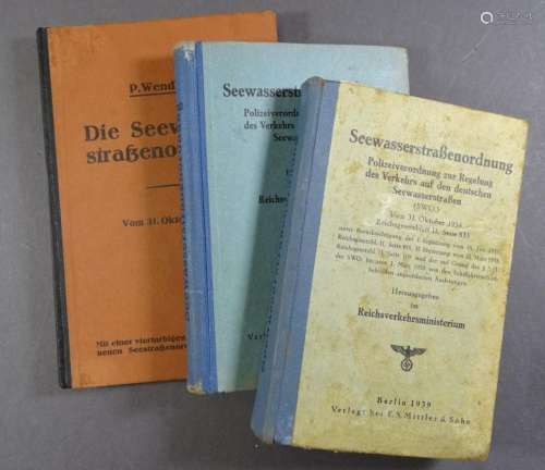 3 Ausgaben Seewasserstraßenordnung, 1927,1933 und 1939