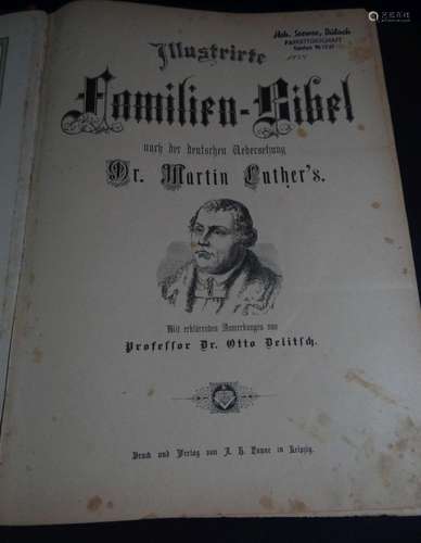 grosse illustrierte Familien Bibel nach Luther um 1890,