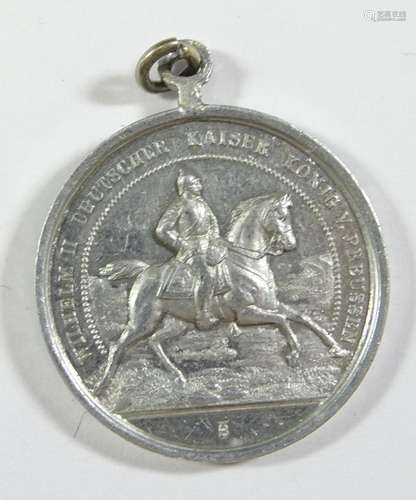 Medaille/Anhänger, Wilhelm I und Wilhelm II, Aluminium (?)