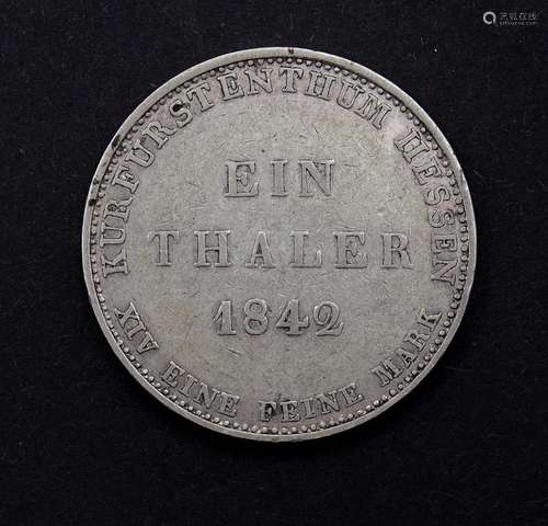 Ein Taler 1842 Kurfürstentum Hessen