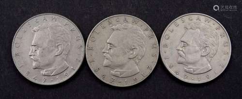 3x 10 Zloty, Polen, 1975 1976 1977