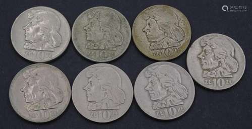 7x 10 Zloty,Polen, 1959 190 1966