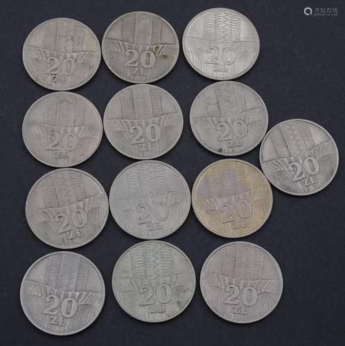 13 x 20 Zloty Polen, 1973 1974 1976