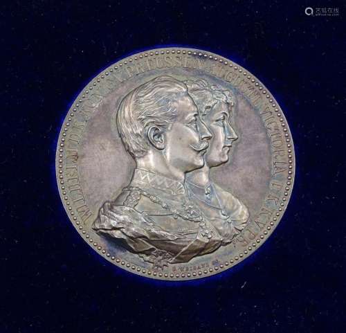 Preußische Ehejubiläums Medaille,Silber, in Etui