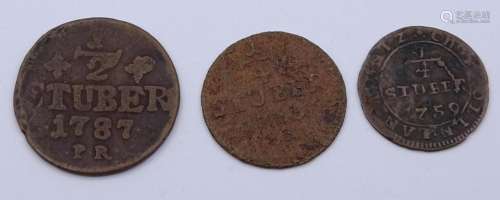 Drei Stuber Münzen- 1787,1759,1789