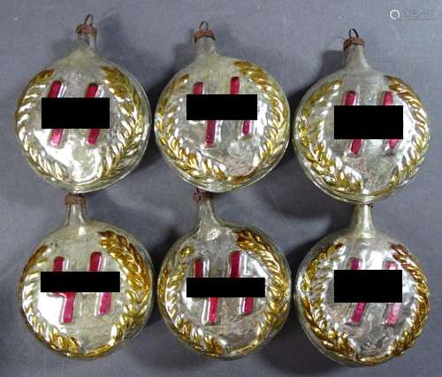 Weihnachtsbaumschmuck 3. Reich, d. ca. 6 cm, mit Altersspure...