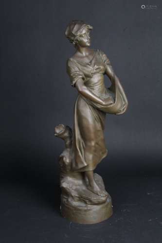 Édouard DROUOT (1859-1945) « La semeuse » Épreuve en bronze ...