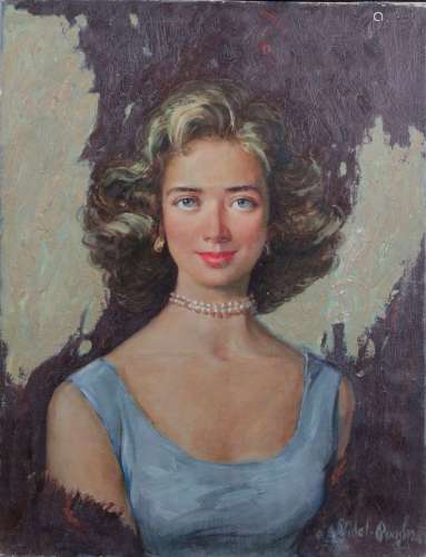 ALEJO VIDAL QUADRAS (1919-1994). Portrait de jeune fille au ...