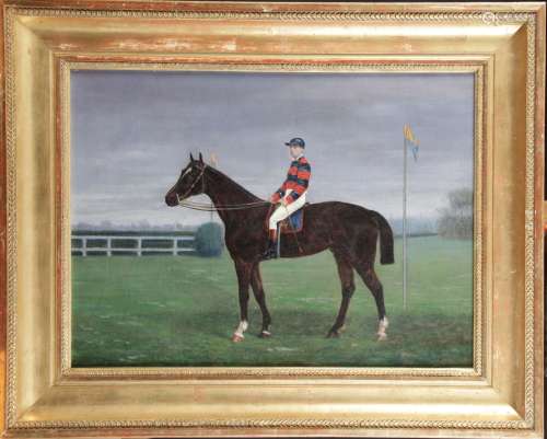 Ecole de la fin du XIXème siècle, « Le jockey sur son cheval...
