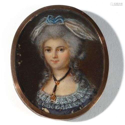 Ecole française de la fin du XVIIIe « Portrait de dame de qu...