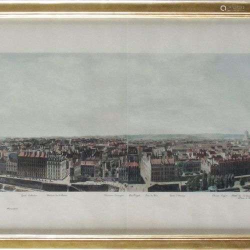 PANORAMA DE PARIS PRIS DU PAVILLON DE FLORE EN 1832 Tirage r...