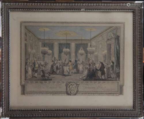 Lot de gravures et vue d’optique. « Le concert chez Madame l...