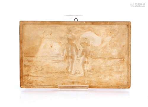 A plaster relief wall plaque by sculptor Ellen Mary Rope of ...