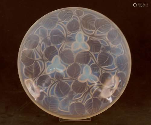 A French opalescent Art Glass bowl, with trailing foliate de...