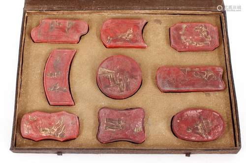 A cased set of nine Chinese seals