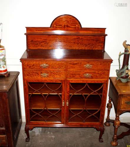 A good quality Edwardian inlaid mahogany side cabinet, havin...