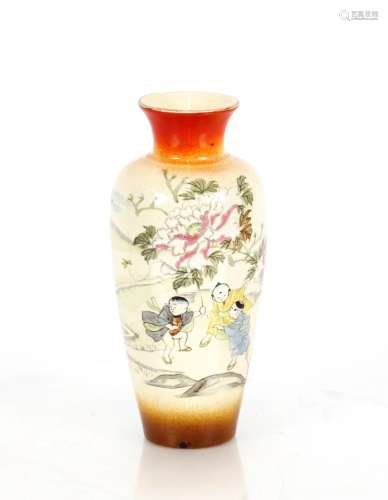 A Japanese baluster vase, decorated figures and blossom, 21c...