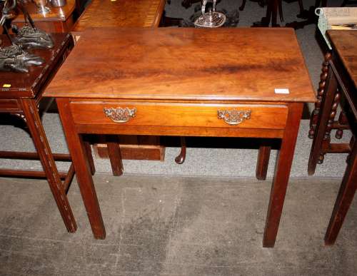 An 18th Century fruit wood side table, fitted single drawer ...
