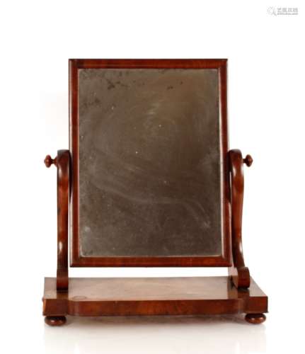 A Victorian mahogany swing framed toilet mirror, on shaped p...