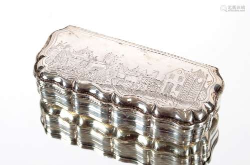 An 18th Century Dutch silver tobacco box, the top