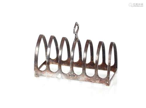 A silver six division toast rack, by Edwin Viner, Sheffield ...