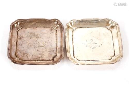 A pair of small silver dishes by Mappin & Webb, London 1910;...