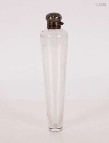A glass and silver plate mounted hunting flask, of tapering ...