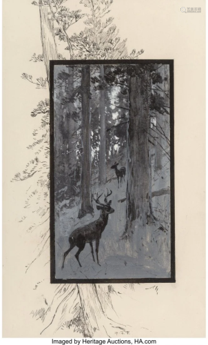 Henry François Farny (American, 1847-1916) Deer