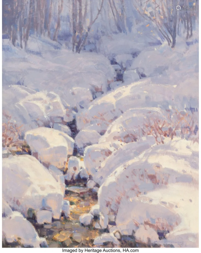 Jim Morgan (American, b. 1920) Snowshoe Creek Oi