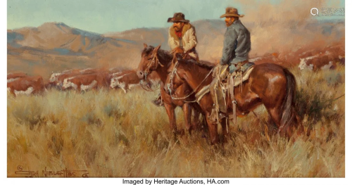 Gary Lawrence Niblett (American, b. 1943) Cattle