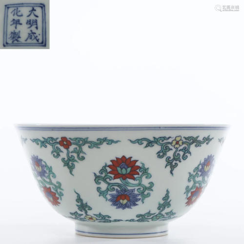 A Doucai Glazed Medallion Bowl Qing Dynasty