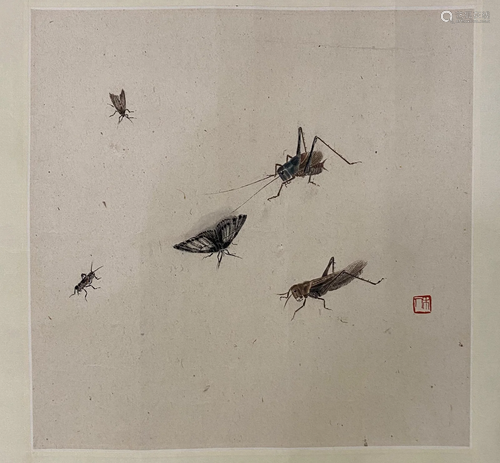 A Chinese Painting By Qi Baishi on Paper Album