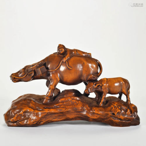A Carved Boxwood Sculpture