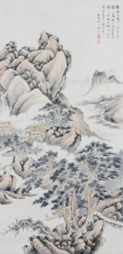 A Chinese Scroll Painting By Xu Bangda