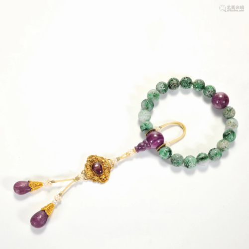 A Jadeite Prayer Beads Qing Dynasty